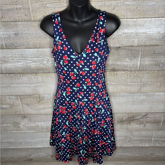 Revd'Elle Paris Cherry Print Sleeveless Dress spring summer dress - Picture 1 of 4
